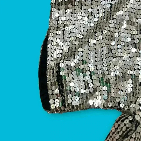 Vintage 70’s disco Studio 54 Jean for Joseph Le Bon Silk Sequins statement Top-L - Picture 12 of 14